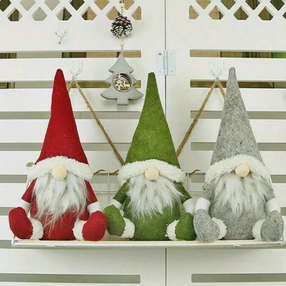 Christmas Gnomes - Set of Three - Each is about 10" - 11" With Hat - Brand New - Picture 3 of 5